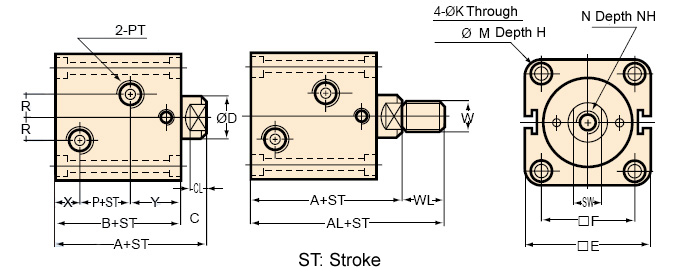 Sensor Thin Hydraulic Cylinder